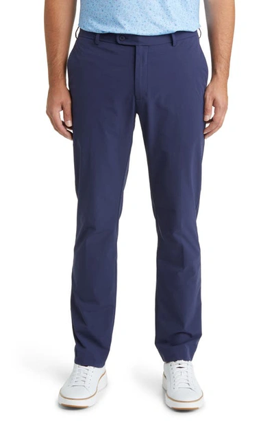 Shop Peter Millar Crown Crafted Surge Performance Flat Front Trousers In Navy