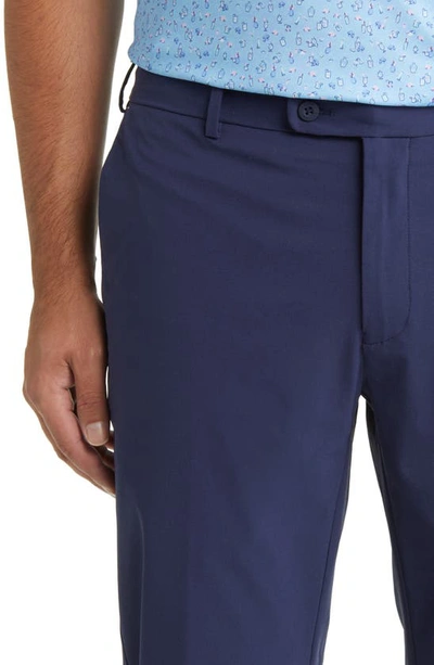 Shop Peter Millar Crown Crafted Surge Performance Flat Front Trousers In Navy