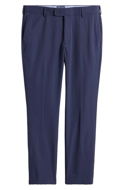 Shop Peter Millar Crown Crafted Surge Performance Flat Front Trousers In Navy