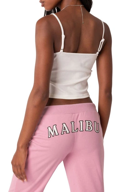 Edikted Lace Trim Crop Camisole In White