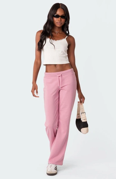 Edikted Lace Trim Crop Camisole In White