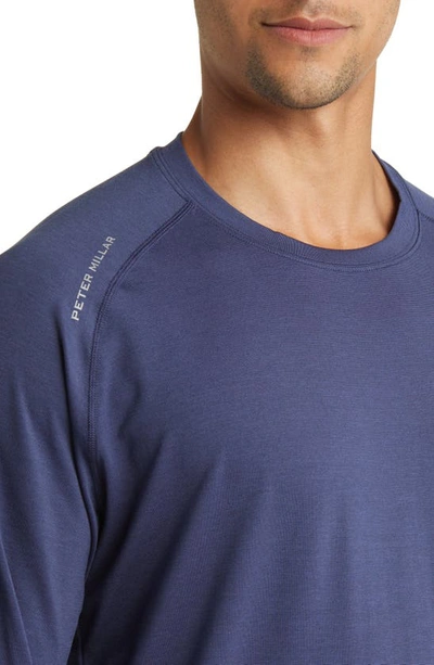 Shop Peter Millar Aurora Long Sleeve Performance T-shirt In Navy