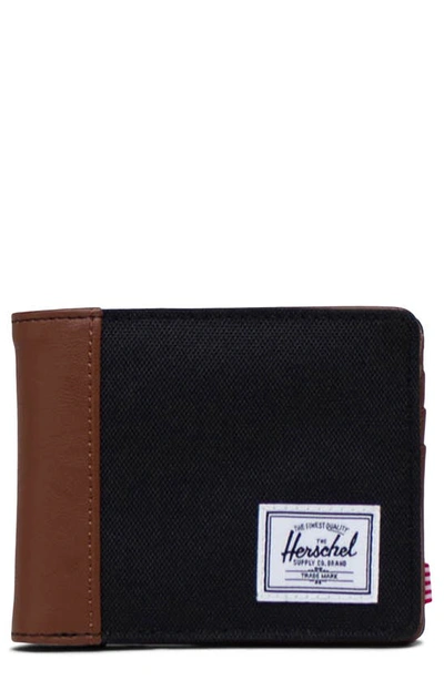 Shop Herschel Supply Co Hank Bifold Wallet In Black/ Tan