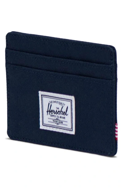 Shop Herschel Supply Co Charlie Rfid Card Case In Navy