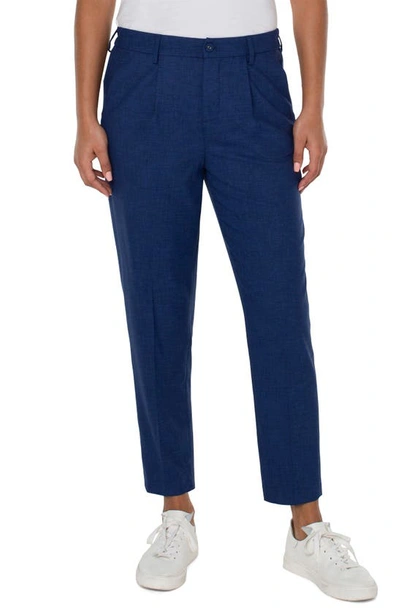 Shop Liverpool Los Angeles Ava Pleated Tapered Pants In Merchant Blue