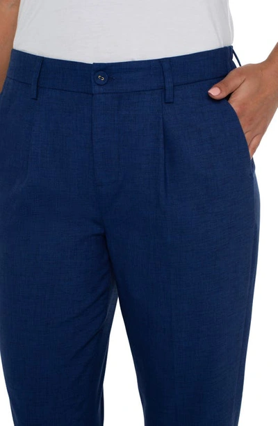 Shop Liverpool Los Angeles Ava Pleated Tapered Pants In Merchant Blue
