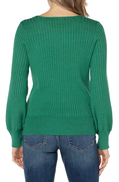 Shop Liverpool Los Angeles Rib Sweater In Emerald Heather