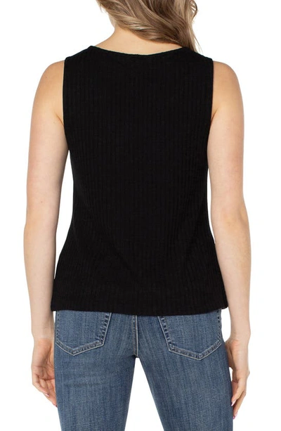 Liverpool Los Angeles Rib Boat Neck Tank In Black