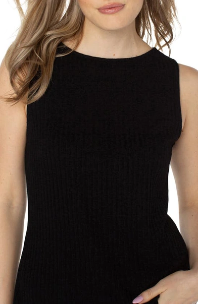 Liverpool Los Angeles Rib Boat Neck Tank In Black