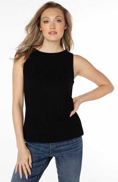 Liverpool Los Angeles Rib Boat Neck Tank In Black