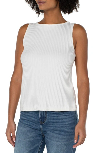 Liverpool Los Angeles Rib Boat Neck Tank In Snow