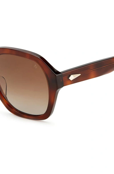 Rag & Bone 53mm Gradient Square Sunglasses In Havana