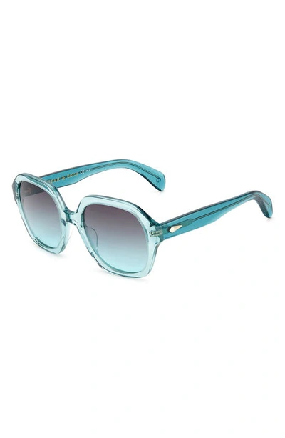 Shop Rag & Bone 53mm Gradient Square Sunglasses In Teal