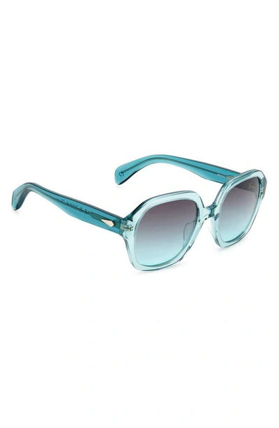 Shop Rag & Bone 53mm Gradient Square Sunglasses In Teal