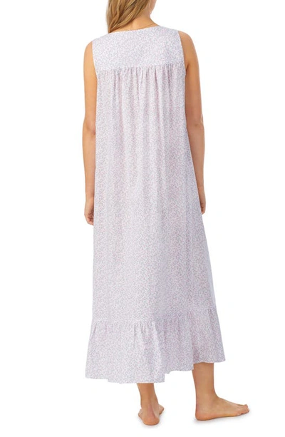 Shop Eileen West Ballet Sleeveless Cotton Nightgown In White Ditsy
