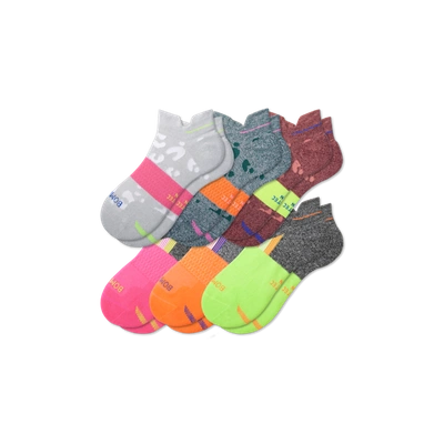 Shop Bombas Running Ankle Sock 6-pack In Lilac Pink Mix