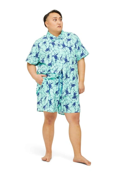 Shop Tomboyx Cabana Short Sleeve Button-up Shirt In Save The Turtles