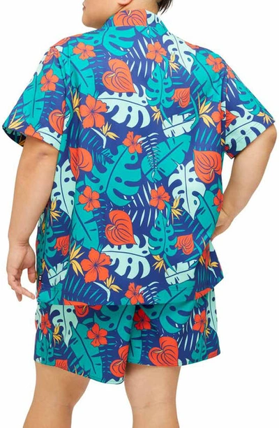 Shop Tomboyx Cabana Short Sleeve Button-up Shirt In Island Shade