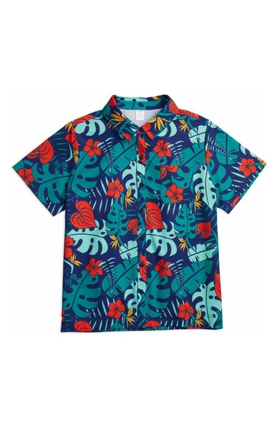 Tomboyx Cabana Short Sleeve Button-up Shirt In Island Shade