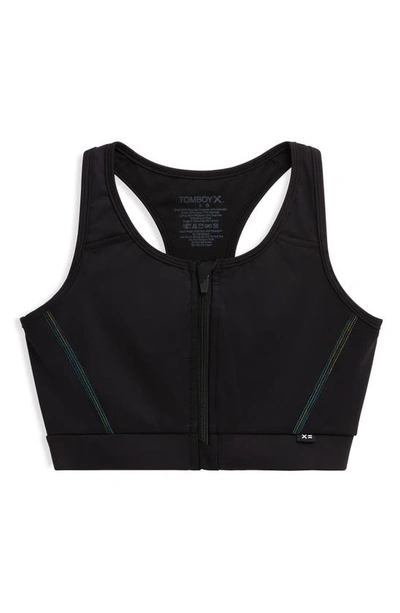 Shop Tomboyx Racerback Zip Bikini Top In Black Ombre