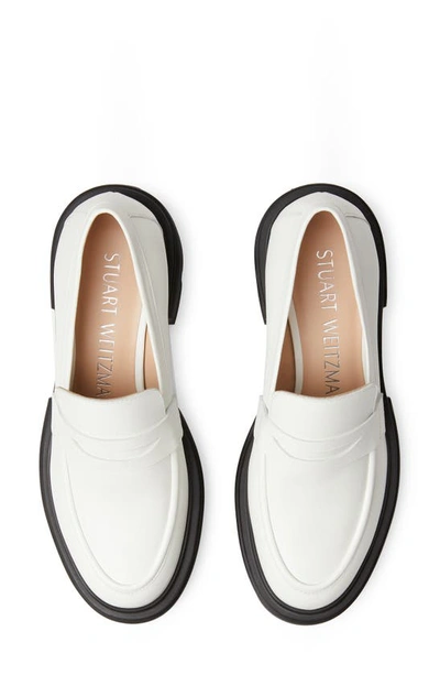 Shop Stuart Weitzman Soho Loafer In White.