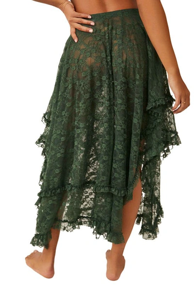 Shop Free People French Courtship Lace Half Slip In Evergreen