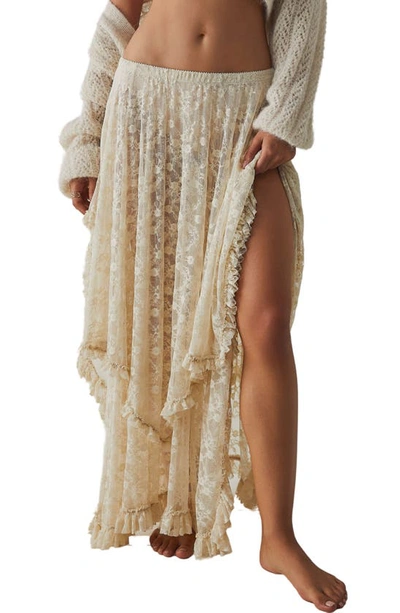 Shop Free People French Courtship Lace Half Slip In Tea