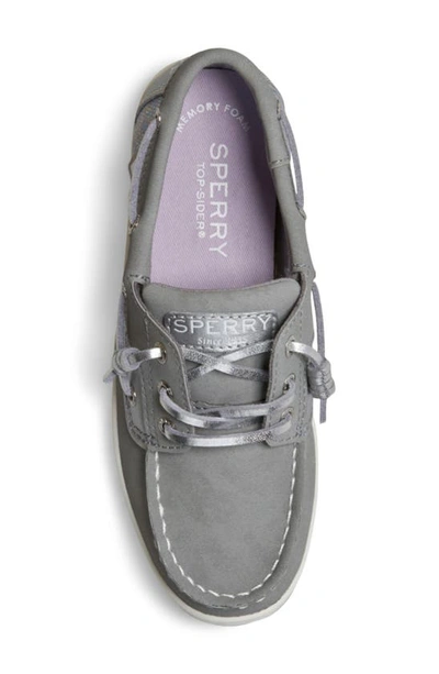 Shop Sperry Kids' Songfish Boat Shoe In Grey