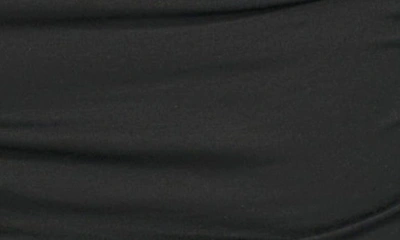 Shop Dkny Faux Leather Detail Long Sleeve Dress In Black