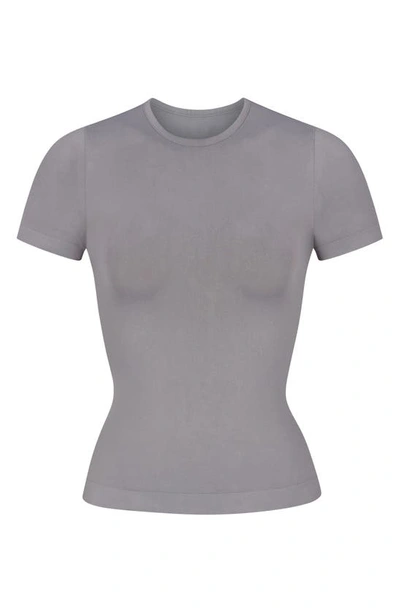 Shop Skims Soft Smoothing Seamless T-shirt In Pacific