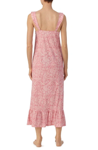 Shop Lauren Ralph Lauren Ruffle Trim Nightgown In Pink Paisley