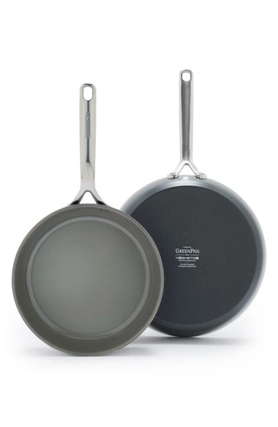 Shop Greenpan Gp5 10-inch & 12-inch Anodized Aluminum Ceramic Nonstick Frying Pan Set In Slate