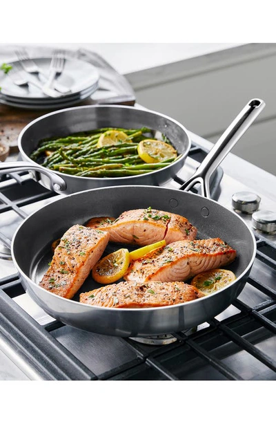 Greenpan Gp5 Set Of 2 Stainless Steel Nonstick Frying Pans In Stainless Steel