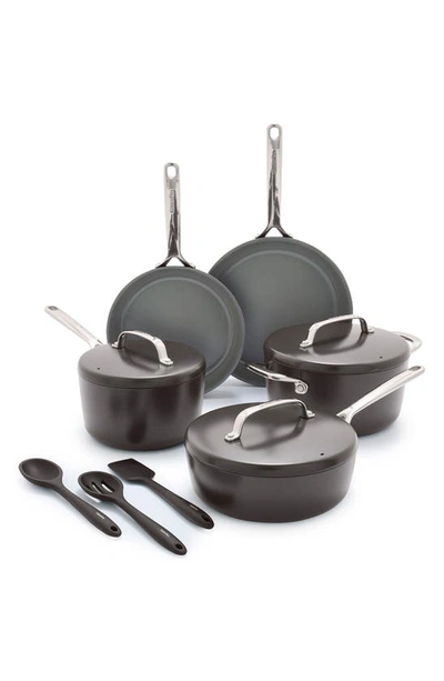 Shop Greenpan Gp5 Infinite8 11-piece Anodized Aluminum Ceramic Nonstick Cookware Set In Cocoa