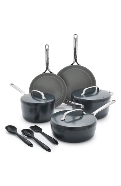 Shop Greenpan Gp5 Infinite8 11-piece Anodized Aluminum Ceramic Nonstick Cookware Set In Slate