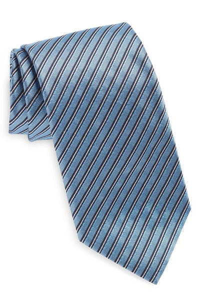 Shop Zegna Ties Brera Ivy Stripe Silk Tie In Blue