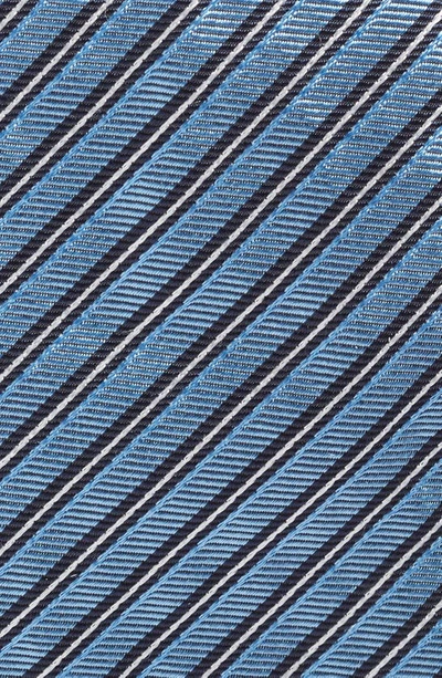 Shop Zegna Ties Brera Ivy Stripe Silk Tie In Blue