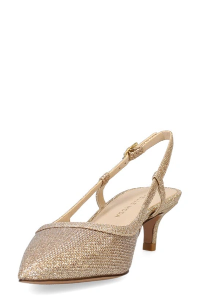 Shop Pelle Moda Deena 2 Slingback Pump In Platinum Gold