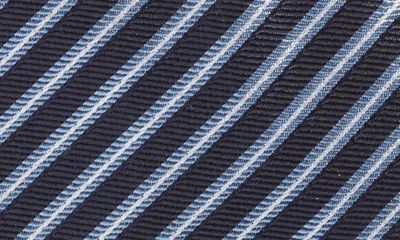 Shop Zegna Ties Brera Ivy Stripe Silk Tie In Navy