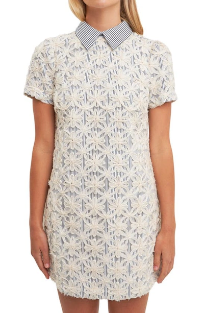 English Factory Ribbon Embroidery Minidress In Off White