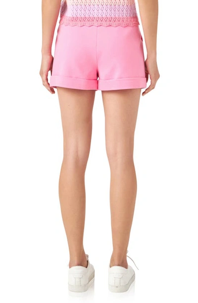 English Factory Stretch Cotton Suiting Shorts In Pink