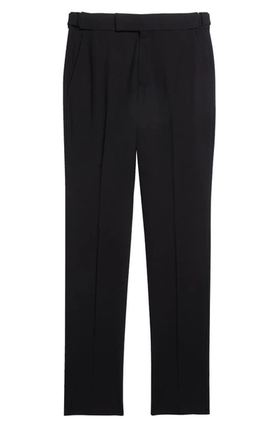 Shop Tom Ford Atticus Wool Plain Weave Trousers In Black
