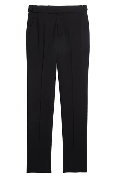 Tom Ford Atticus Wool Bistretch Plain Weave Trousers In Black