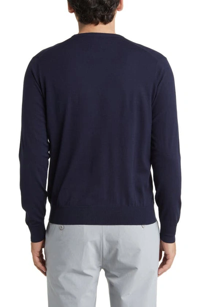 Shop Peter Millar Crown Crafted Excursionist Flex Wool Blend Sweater In Navy