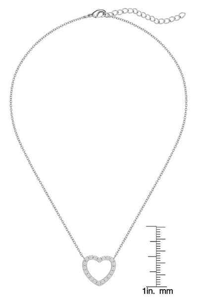 Shop Lily Nily Kids' Cubic Zirconia Open Heart Pendant Necklace In White