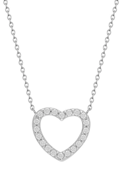 Shop Lily Nily Kids' Cubic Zirconia Open Heart Pendant Necklace In White