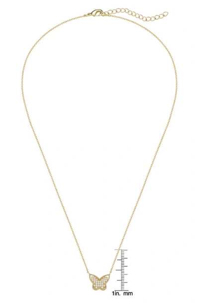 Lily Nily Kids' Cubic Zirconia Butterfly Pendant Necklace In Gold