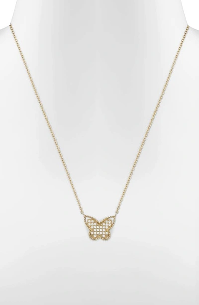 Lily Nily Kids' Cubic Zirconia Butterfly Pendant Necklace In Gold