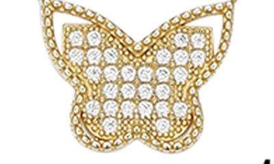 Shop Lily Nily Kids' Cubic Zirconia Butterfly Pendant Necklace In Gold