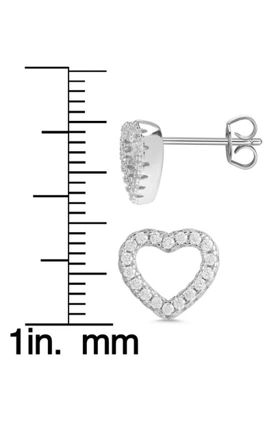 Lily Nily Kids' Cubic Zirconia Open Heart Stud Earrings In White